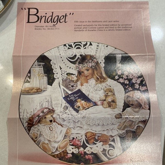 Corinne Layton Heirlooms & Lace “Bridget” Collector’s #5 Plate Series 5365A - Picture 6 of 14